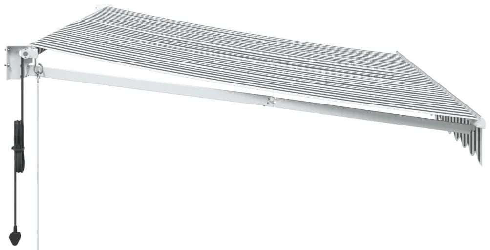 Toldo retrátil 3,5x2,5 m tecido e alumínio antracite e branco