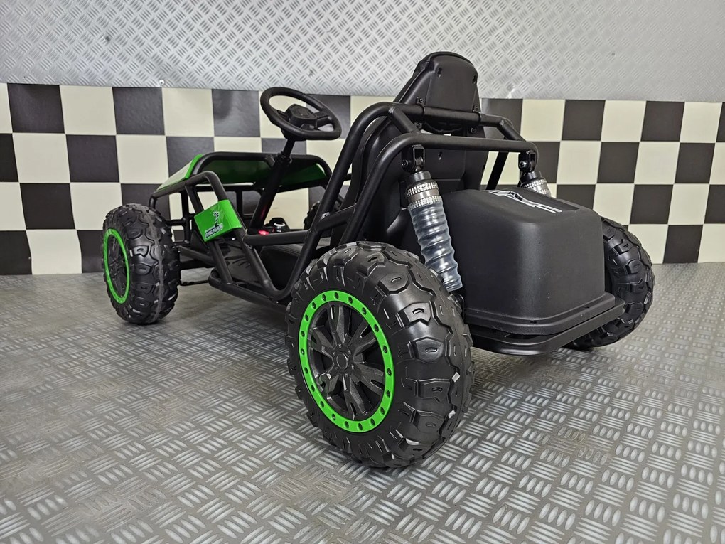 Carro elétrico para crianças Buggy Spark 24V, 2x 200W Pneus Borracha Verde