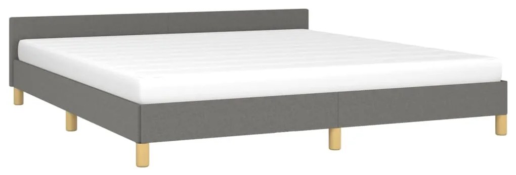 Estrutura de cama 180x200 cm tecido cinzento-escuro