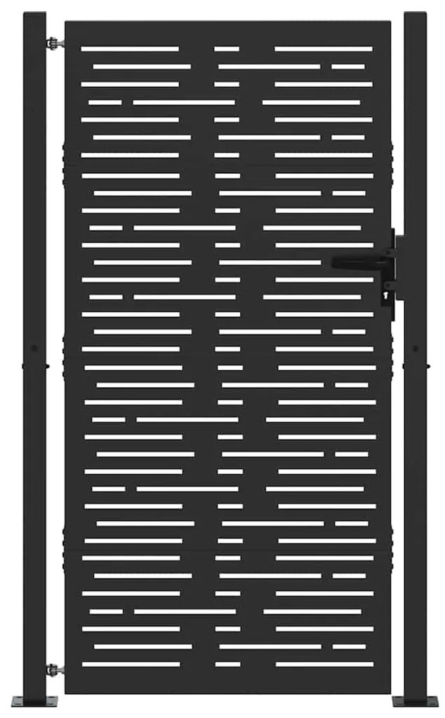 Portão de Jardim Preto 105 x 175 cm Aço com Revestimento em Pó