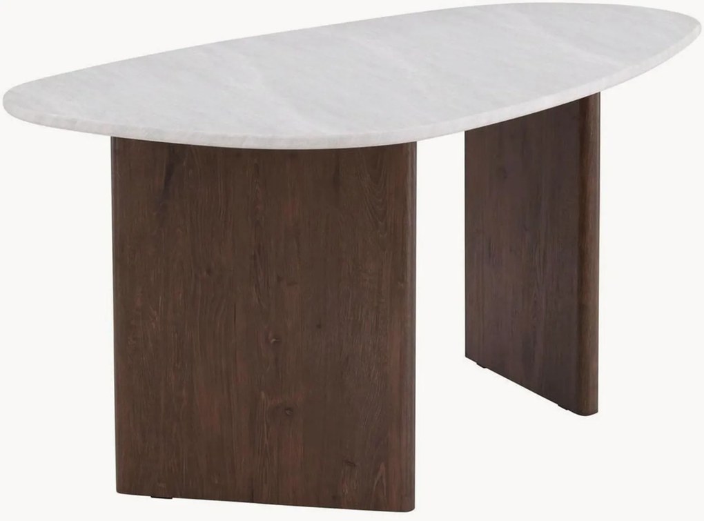 Mesa de jantar oval em madeira com efeito em madeira e pedra Grönvik, 180 x 75 cm
