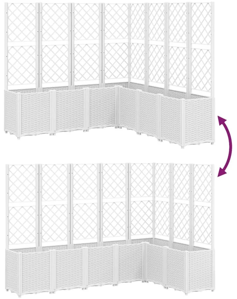 Vaso/floreira jardim c/ treliça 160x160x140 cm PP branco