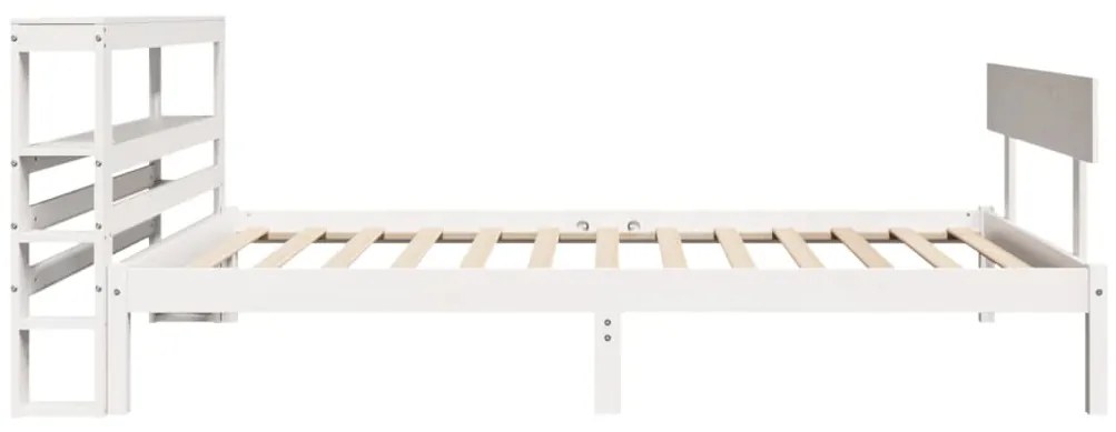 Cama sem colchão 90x200 cm madeira de pinho maciça branco