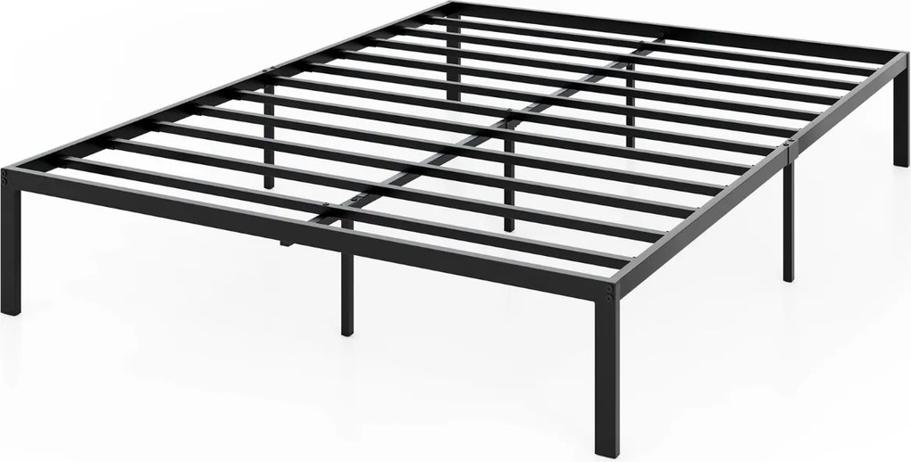 Estrutura de cama metálica 200 x 140 cm com ripas (COLCHÃO NÃO INCLUIDO) Preta