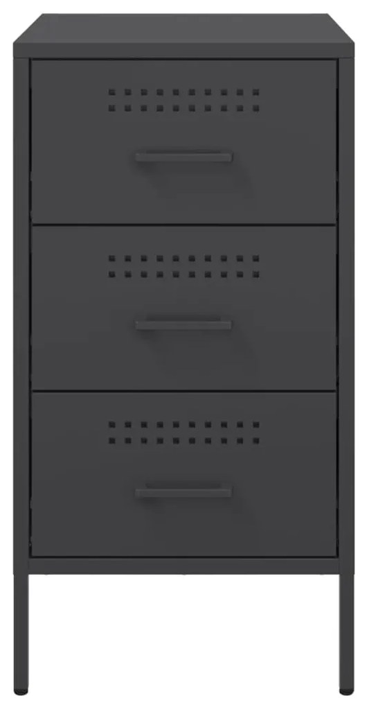Mesas de cabeceira 2 pcs 36x39x68 cm aço preto