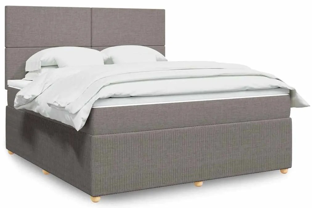 Cama com molas/colchão 180x200 cm tecido castanho-acinzentado