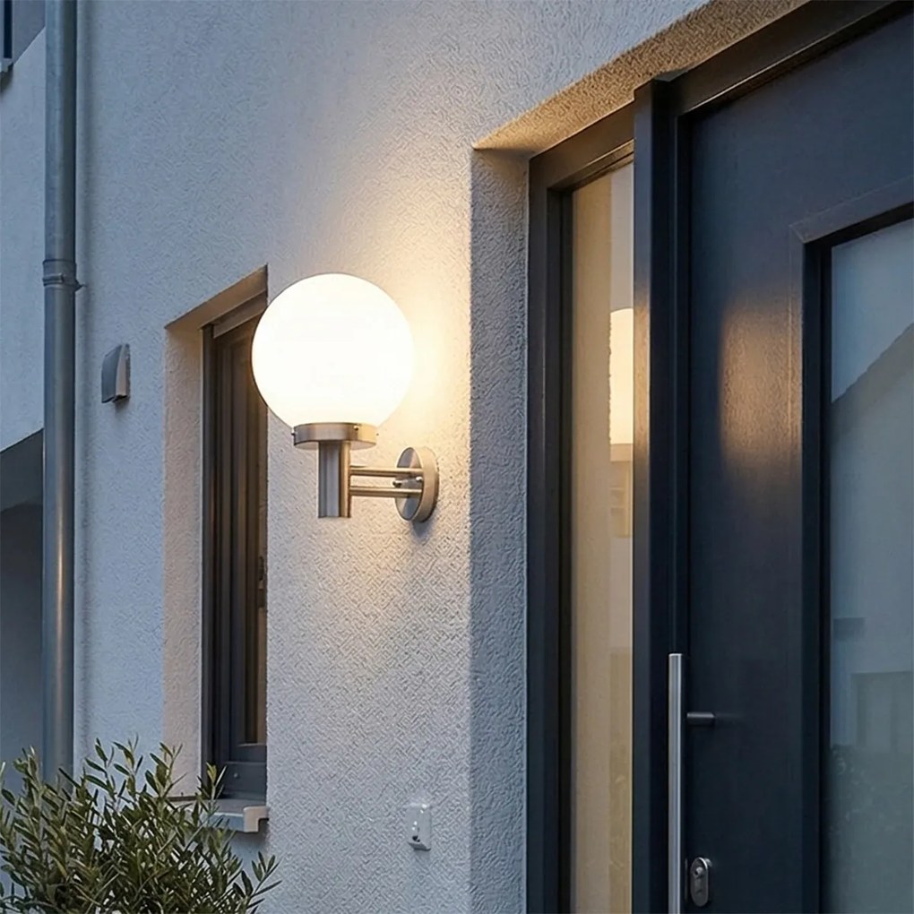 Candeeiro de parede exterior moderno aço inoxidável IP44 - Sfera