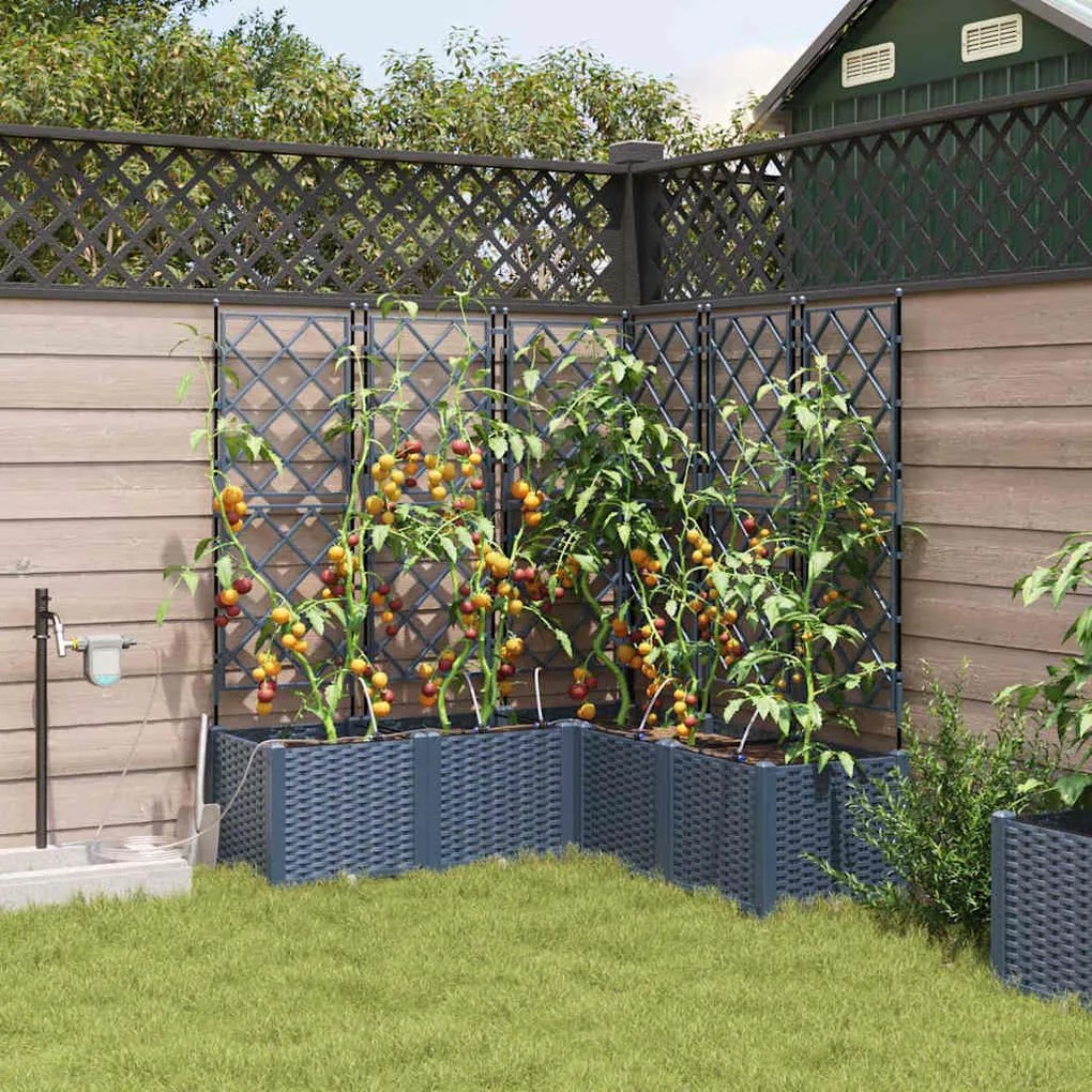 vidaXL Jardineiras de Jardim 1 pc Cinzeto 120 x 120 x 142 cm Plástico