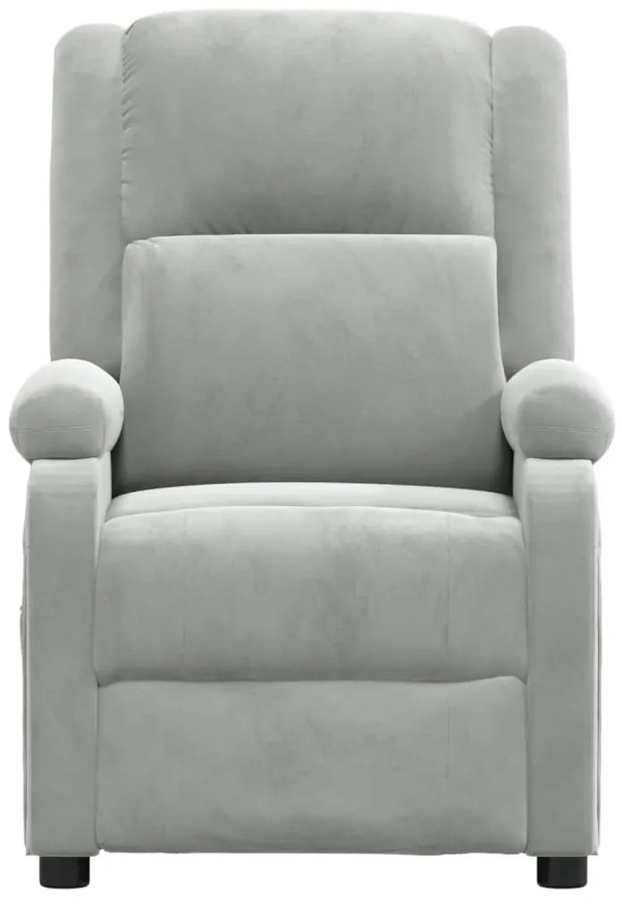 Poltrona de massagens veludo cinzento-claro