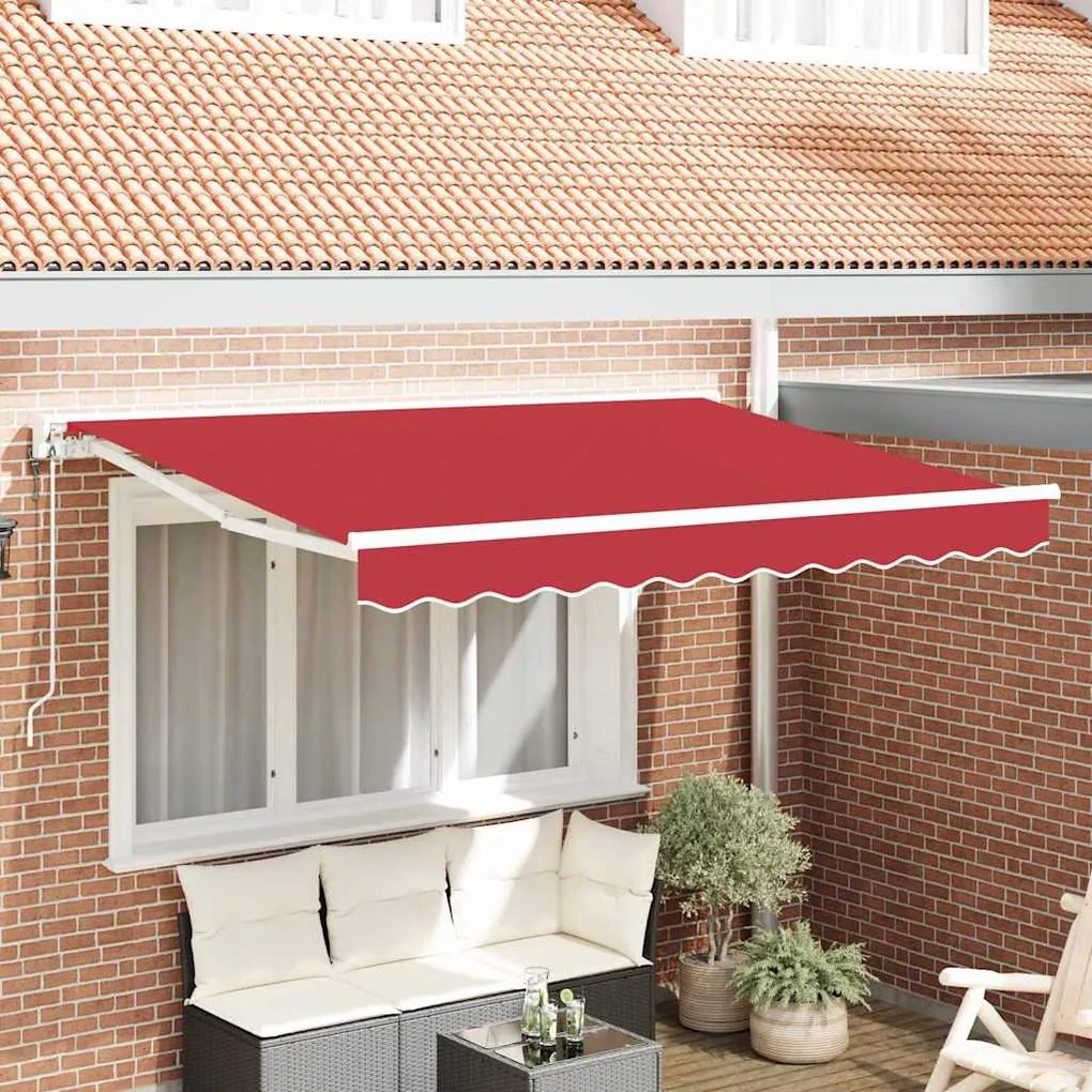 vidaXL Toldo Retrátil Vermelho 250 x 200 cm Poliéster e Metal