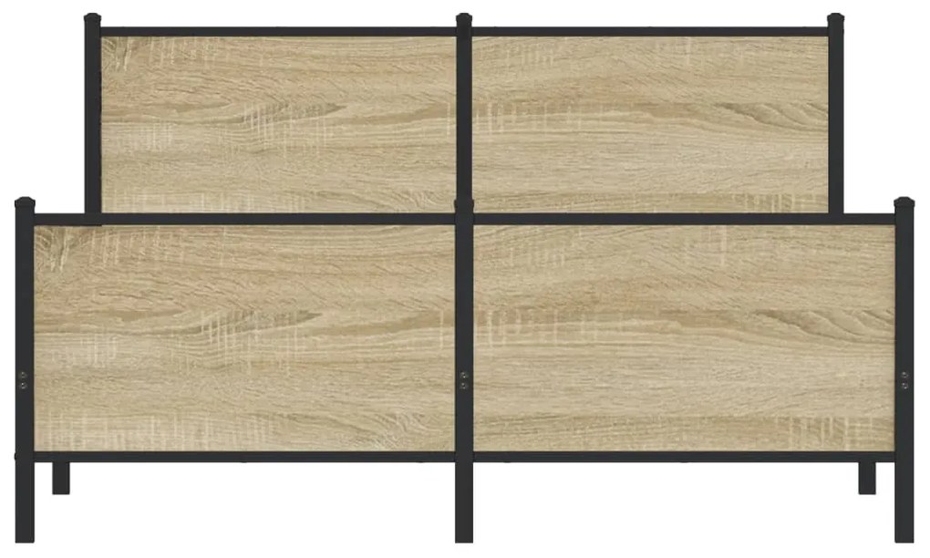 Estrutura de cama sem colchão 160x200cm metal carvalho sonoma
