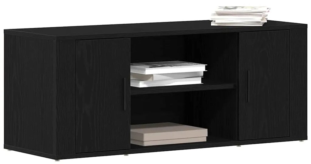 Armário para TV vidaXL Preto Carvalho 100x35x40 cm Madeira de Engenhar