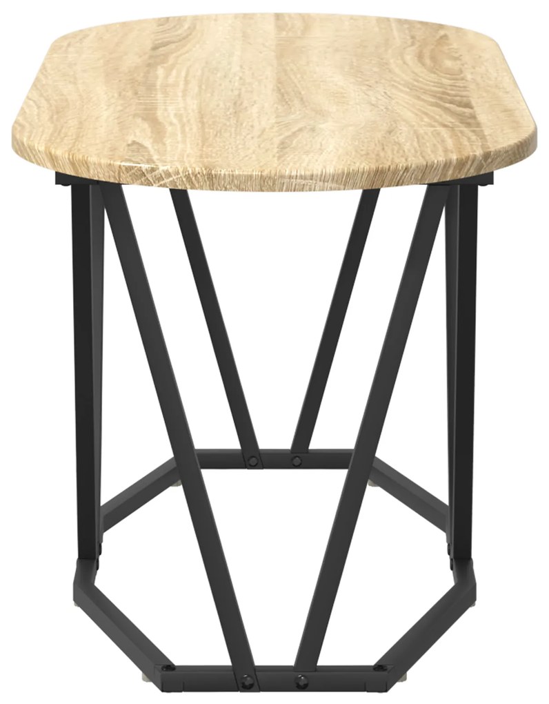Mesa de Centro em Carvalho Sonoma 80x40x40,5 cm, Madeira Revestida e M