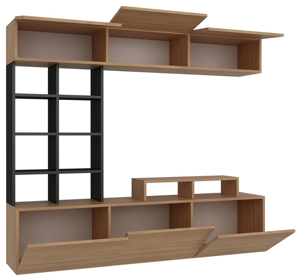 Móvel TV Sasa – Teak Preto – 180 cm