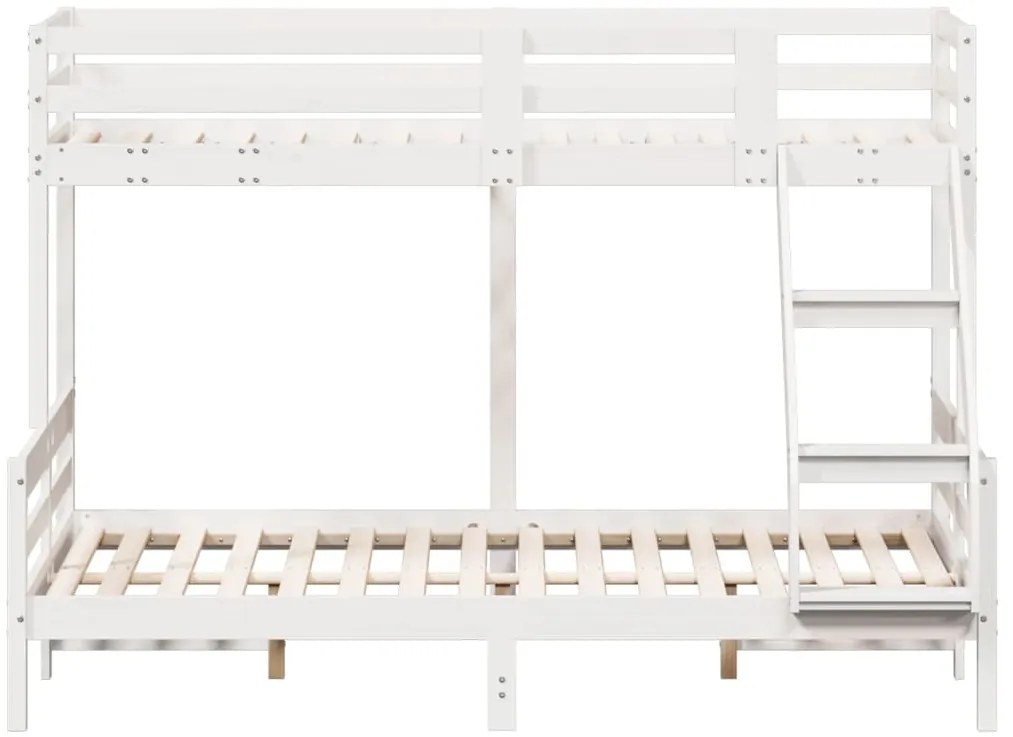 Beliche 90x200/140x200 cm madeira de pinho maciço branco
