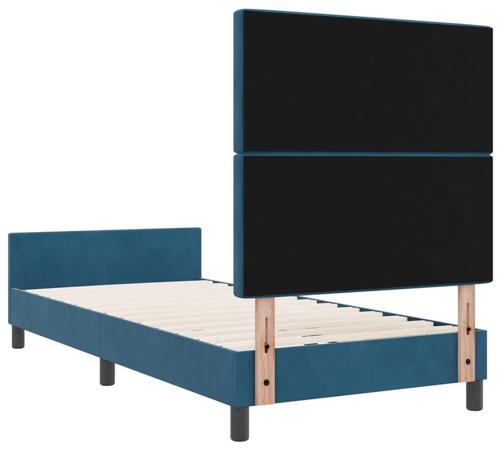 Cama vidaXL Azul Escuro 90x200 cm Veludo