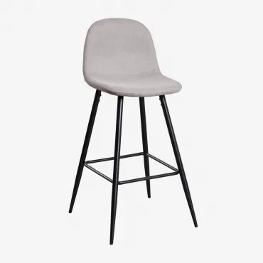Pacote De 2 Bancos Altos Glamm Preto & ↑75 Cm & Cinza Concreto - Sklum