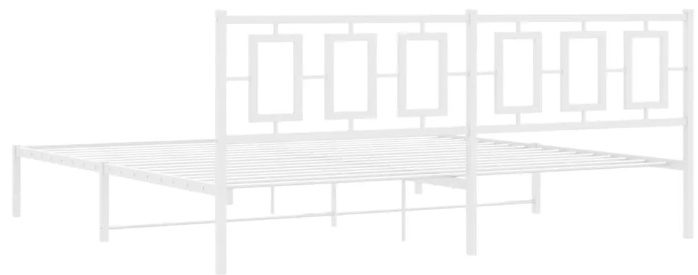 Estrutura de cama com cabeceira 193x203 cm metal branco