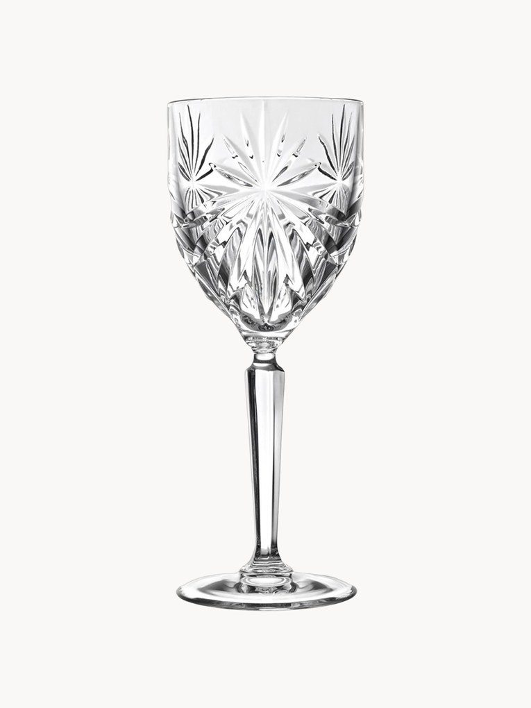 Copos de vinho branco de cristal com relevo Oasis, conjunto de 6