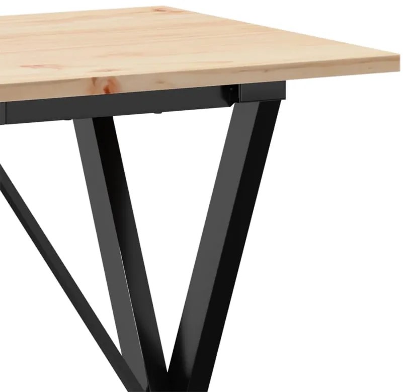 Mesa de jantar estrutura em X 80x50x75 cm pinho e aço