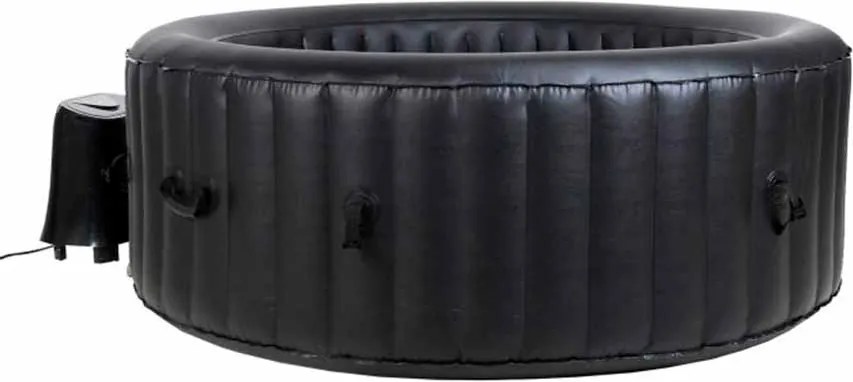 Spa insuflável portátil para 4 Pessoas com bolhas, banheira de hidromassagem, jacuzzi, preto
