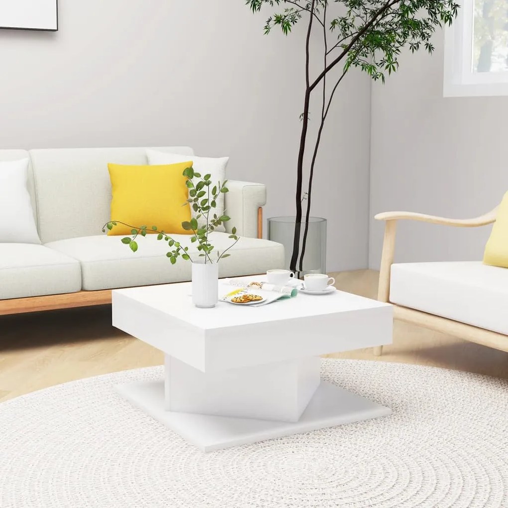 808368 vidaXL Mesa de centro 57x57x30 cm contraplacado branco