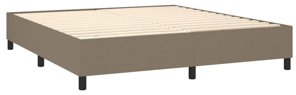 Cama box spring colchão/LED 180x200cm tecido cinza-acastanhado