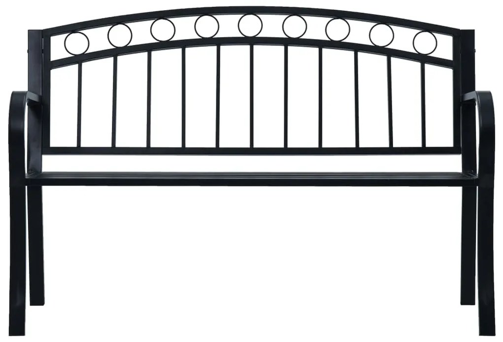 Banco jardim 125 cm aço preto