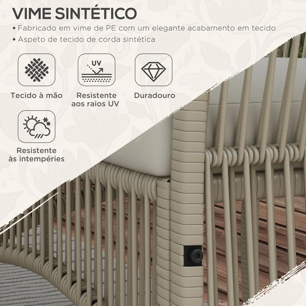 Outsunny Conjunto de Móveis de Jardim de Vime Conjunto de 4 Peças de M