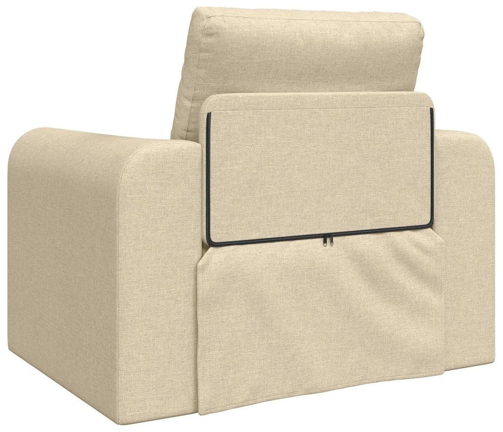 Sofá Cama 2 em 1 Creme 98x71x83 cm Tecido