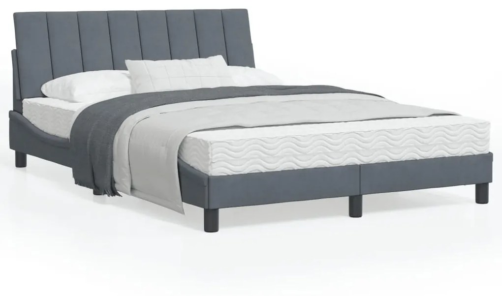 vidaXL Estrutura de cama sem colchão 120x200 cm veludo cinzento-escuro