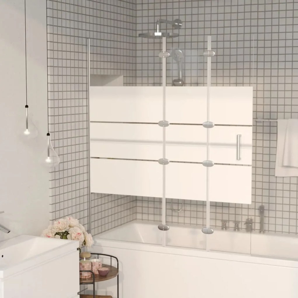 150739 vidaXL Divisória de chuveiro dobrável ESG 120x140 cm branco