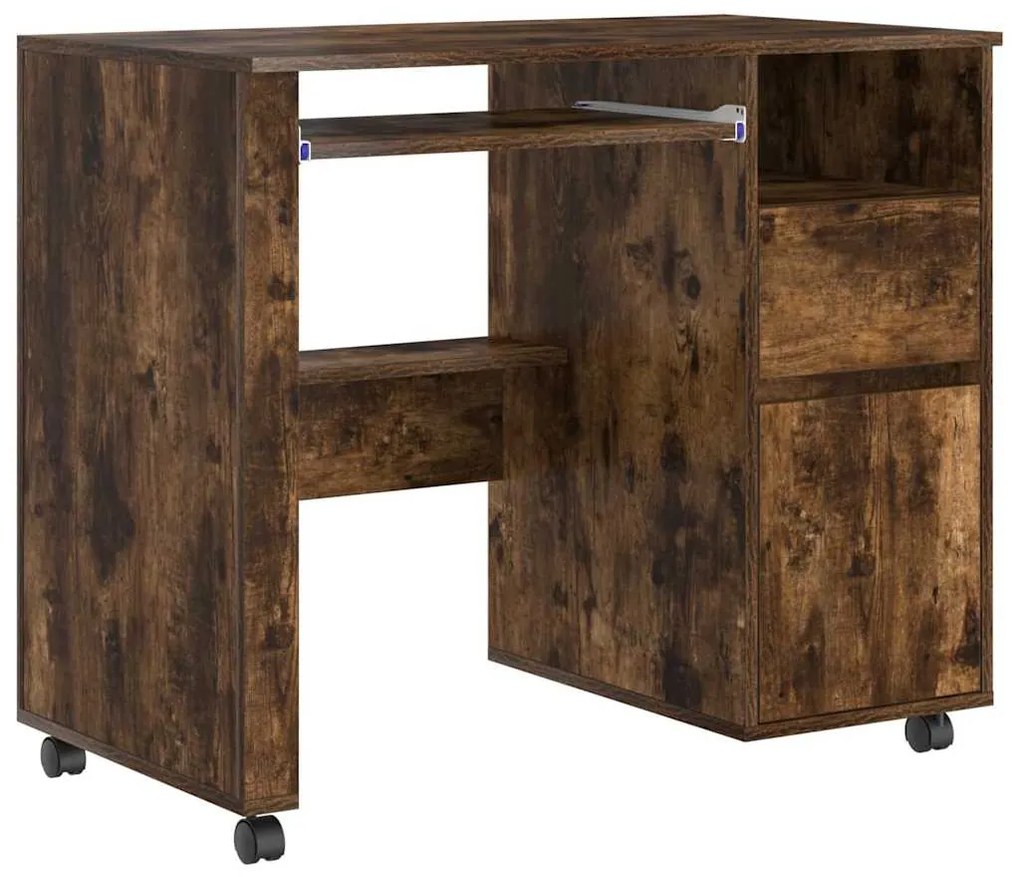 Mesa de Computador Castanha Carvalho Fumado Madeira engenheirada