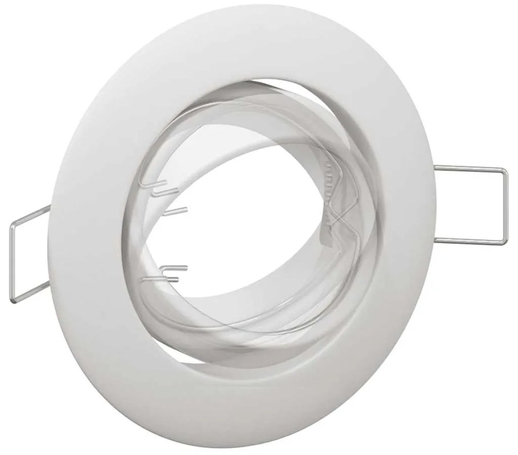 Luminárias Embutidas 12 pcs Redondas GU10 Brancas Ø90 mm Aço