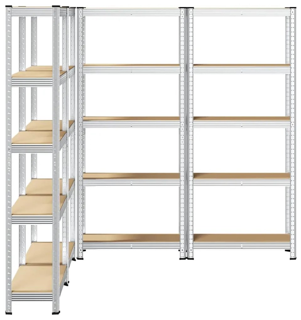 Prateleiras de armazenamento de 5 camadas 4 pcs aço prateado
