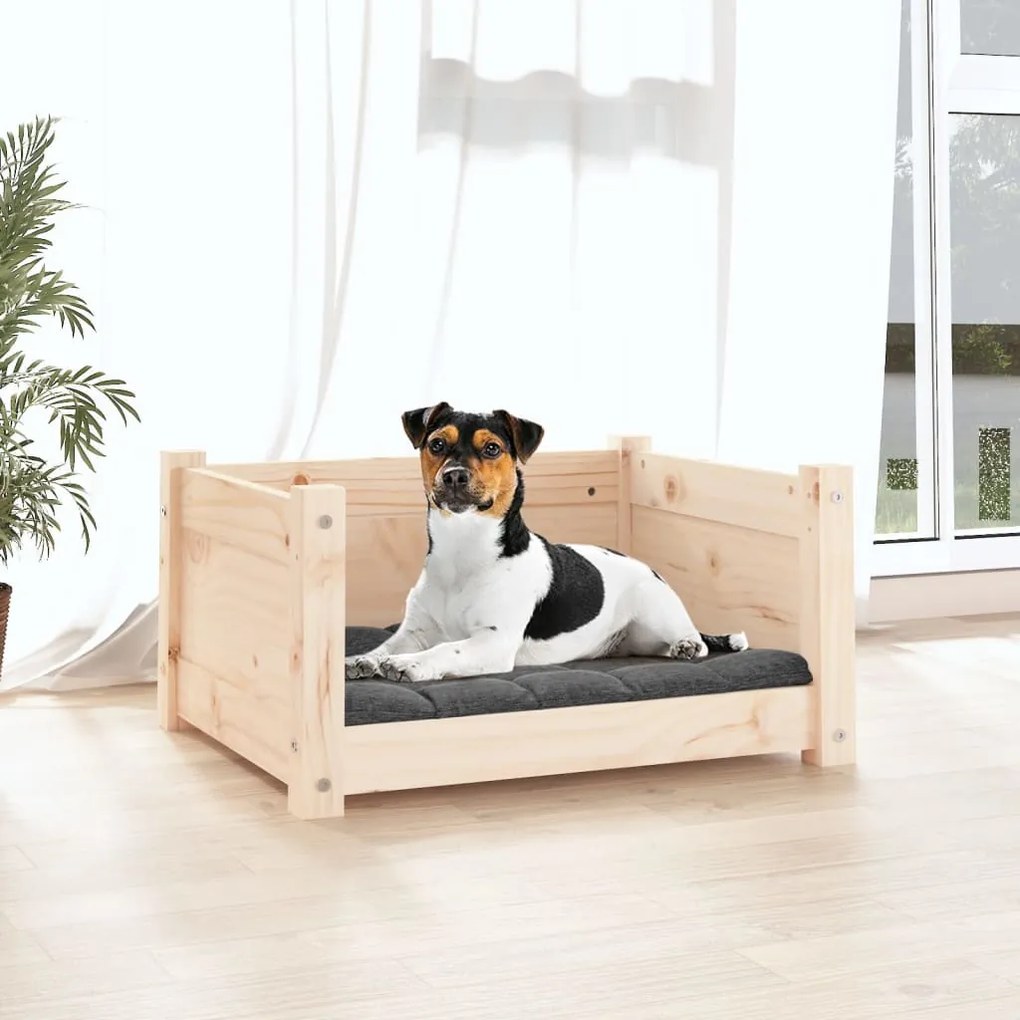 Cama para cães 55,5x45,5x28 cm madeira de pinho maciça