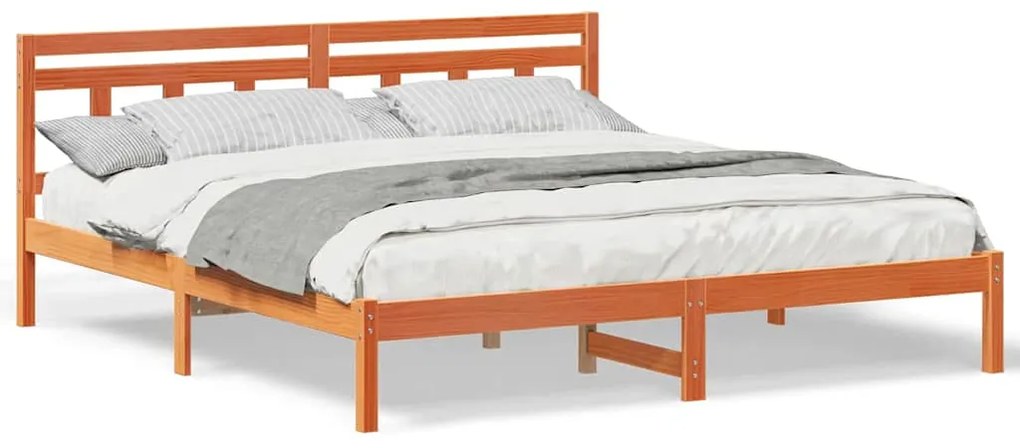 Estrutura da Cama Castanho 180 x 200 cm Madeira de Pinheiro