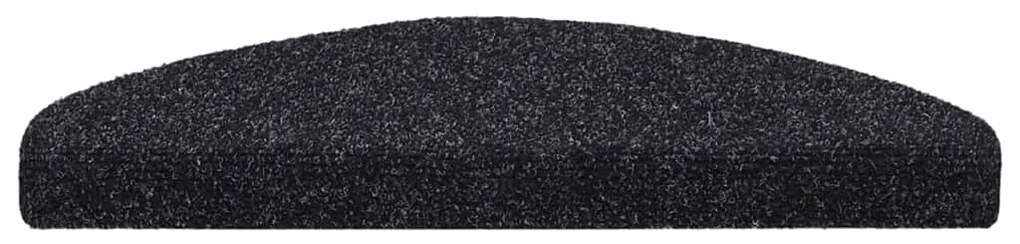 Tapetes de escada adesivos 15 pcs 65x21x4 cm preto