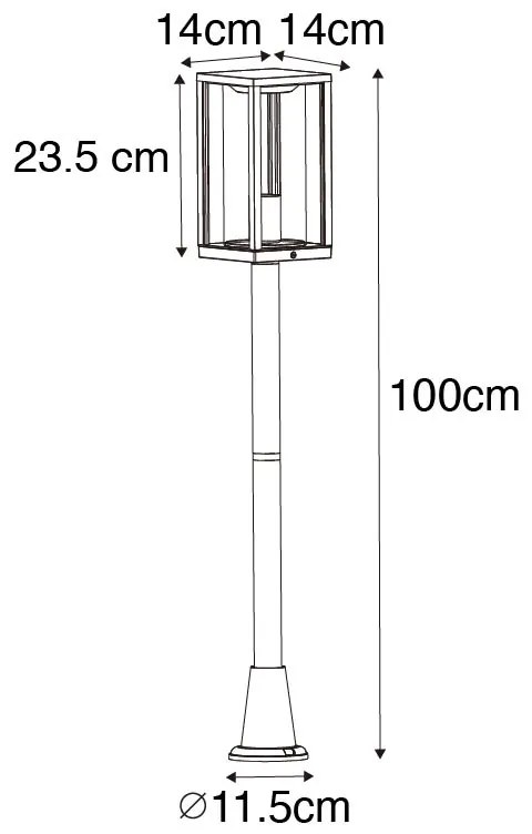 Candeeiro de pé para exterior industrial cor ferrugem 100 cm IP44 - Charlois Industrial
