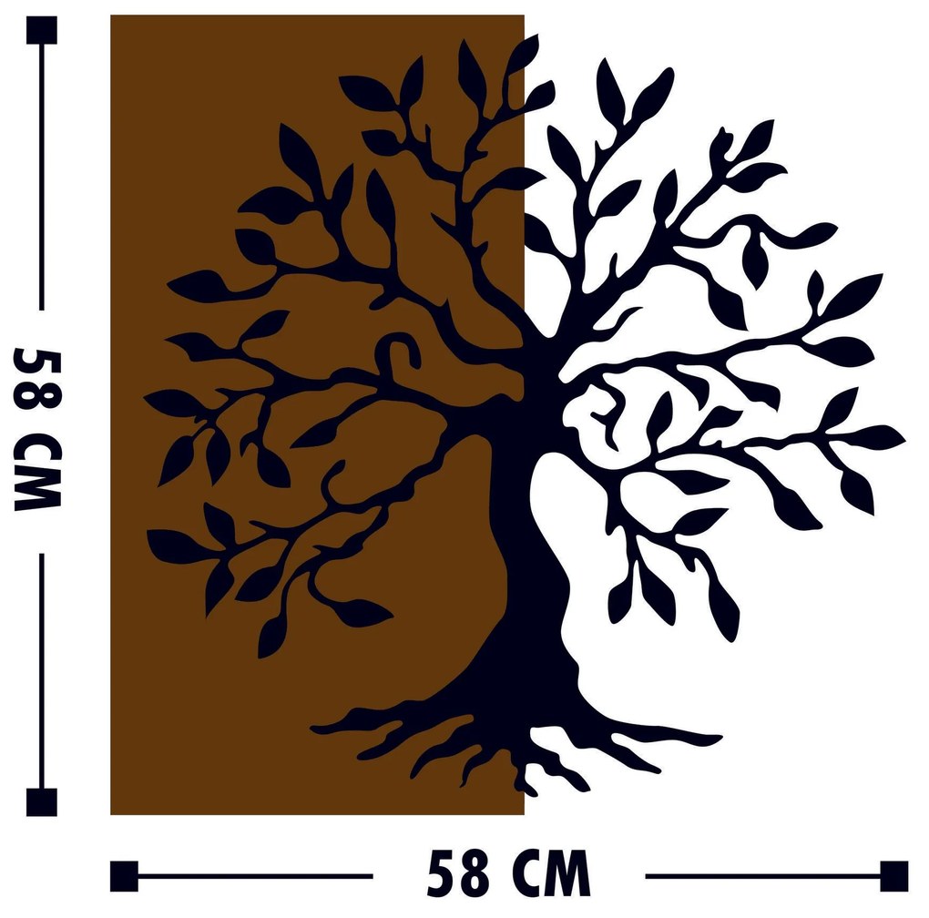 Acessório Decorativo de Parede Agac – Nogueira e Preto – 58 x 58 cm