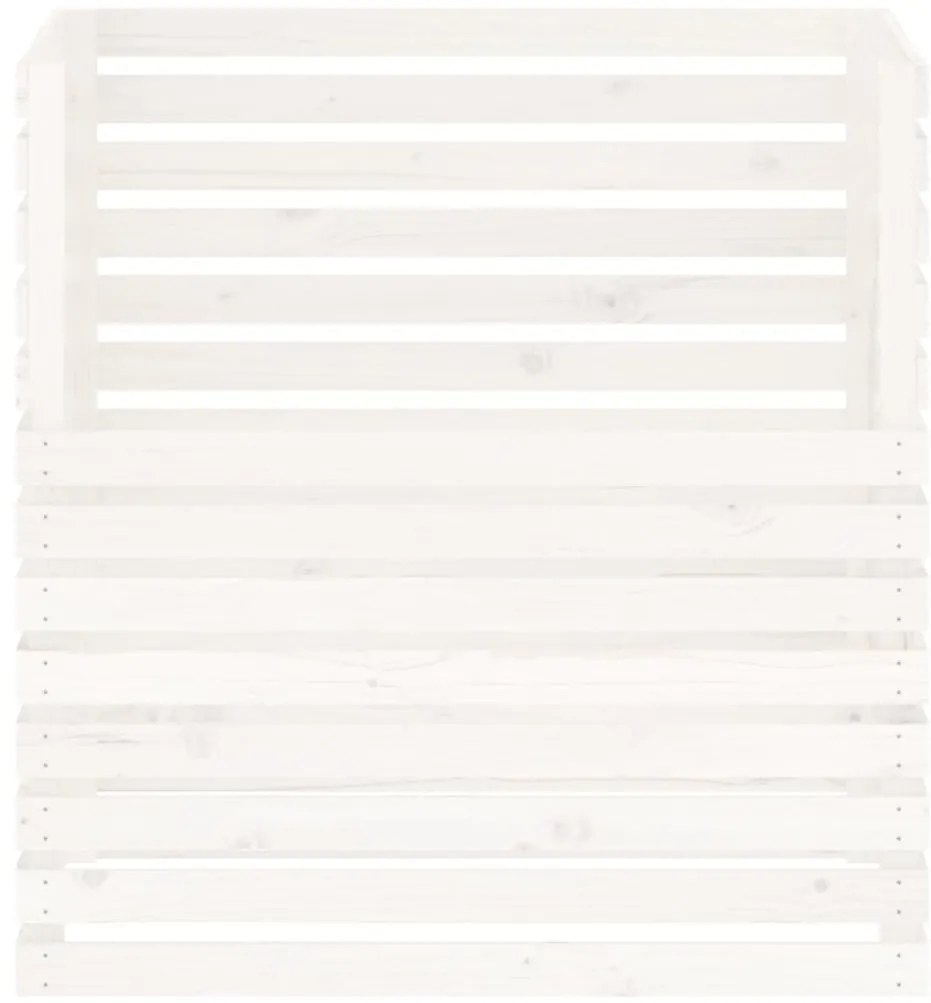 Caixa de compostagem 100x100x102 cm pinho maciço branco