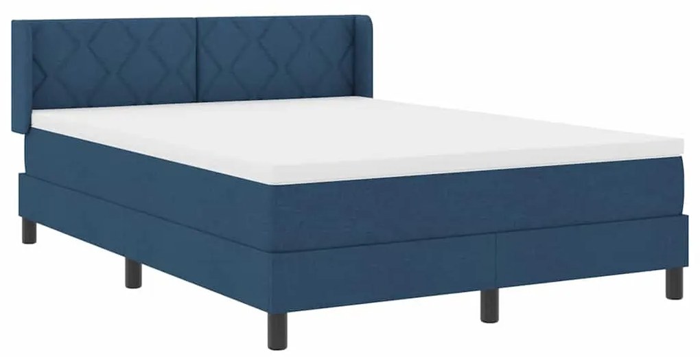 Cama Box com Colchão - Azul 140 x 190 cm, Tecido