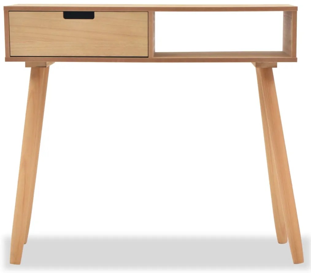 Mesa consola de pinho maciço 80x30x72 cm castanho