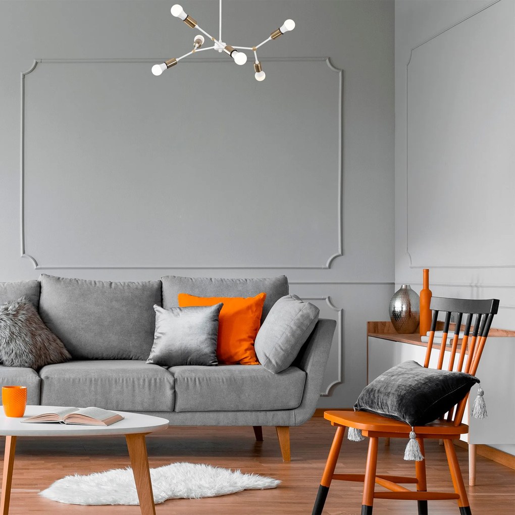 Candeeiro Chandelier Sparrow – Branco – 67 x 67 cm