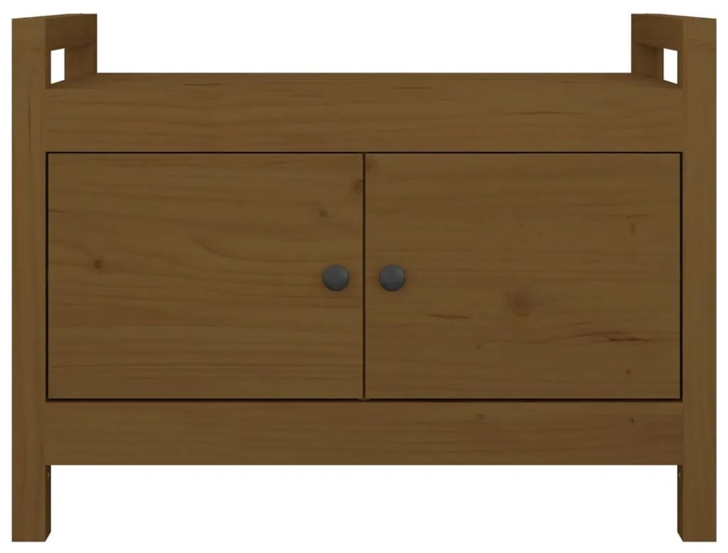 Banco de corredor 80x40x60 cm pinho maciço castanho mel