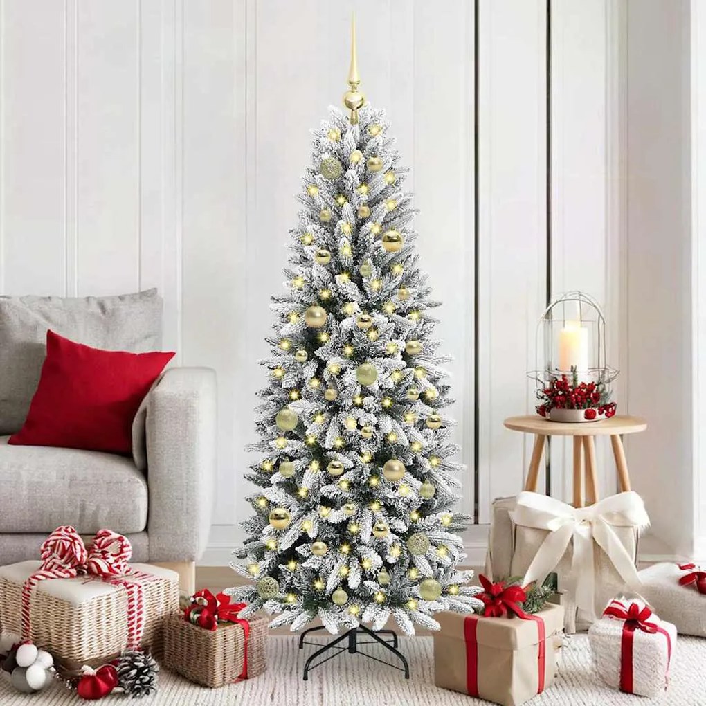 vidaXL Árvore de Natal Artificial com 150 LEDs Branco 150 cm