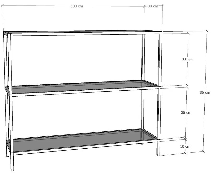 Cômoda D100 – Preto – 100 cm x 85 cm x 30 cm