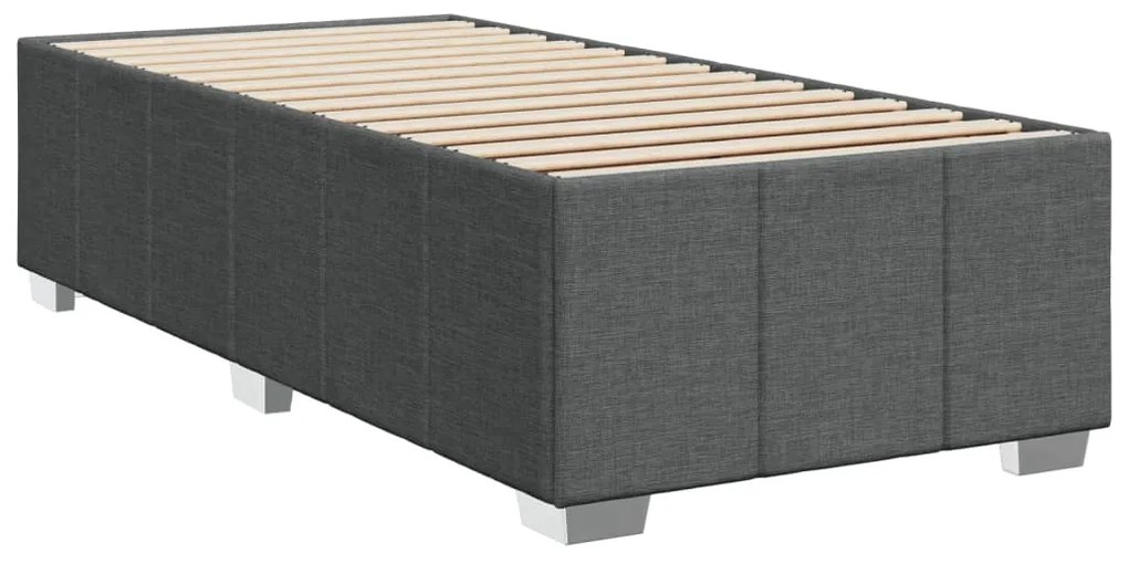 Estrutura de cama sem colchão 90x190 cm tecido cinzento-escuro