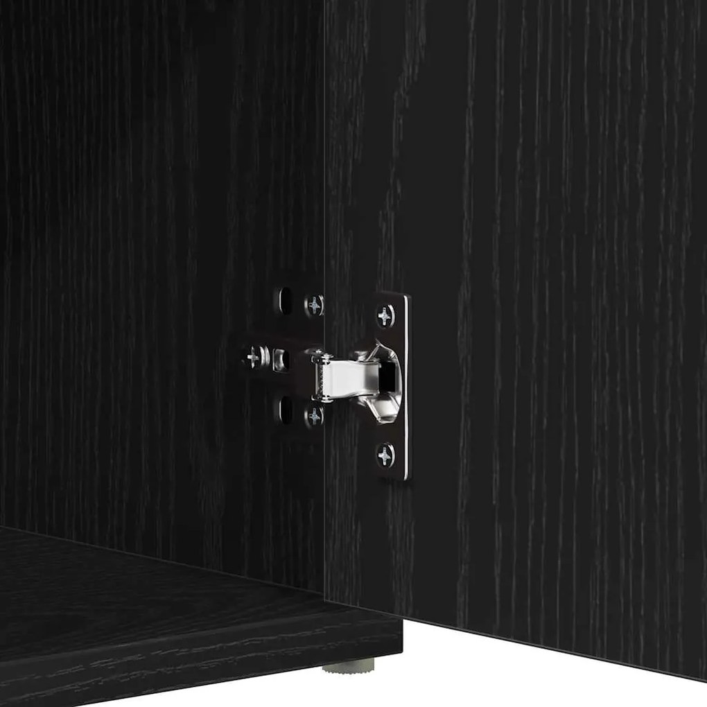 Banco de Armazenamento vidaXL Preto Carvalho 100x30x48 cm Madeira Reve