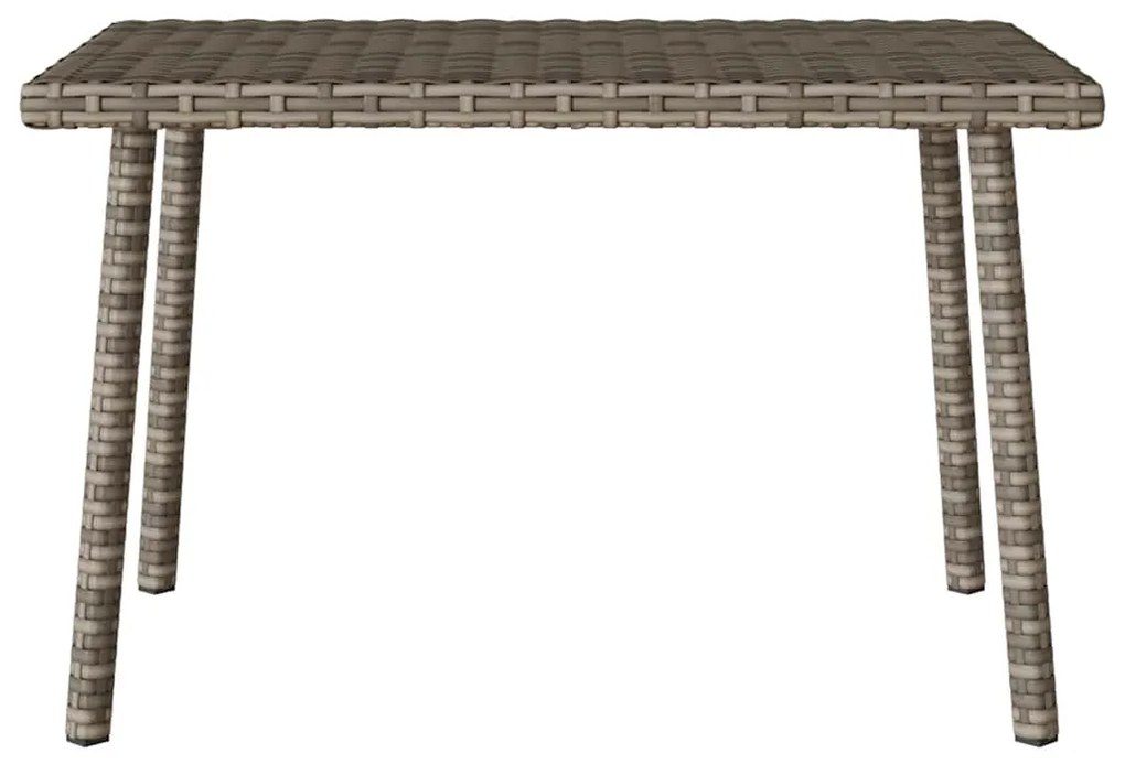 Mesa de centro de jardim retangular 60x40x37cm vime PE cinzento